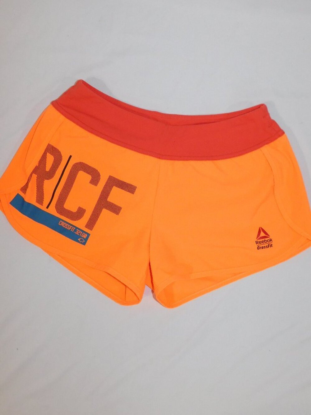 Reebok Crossfit lined Orange Athletic Workout Shorts Womens XS